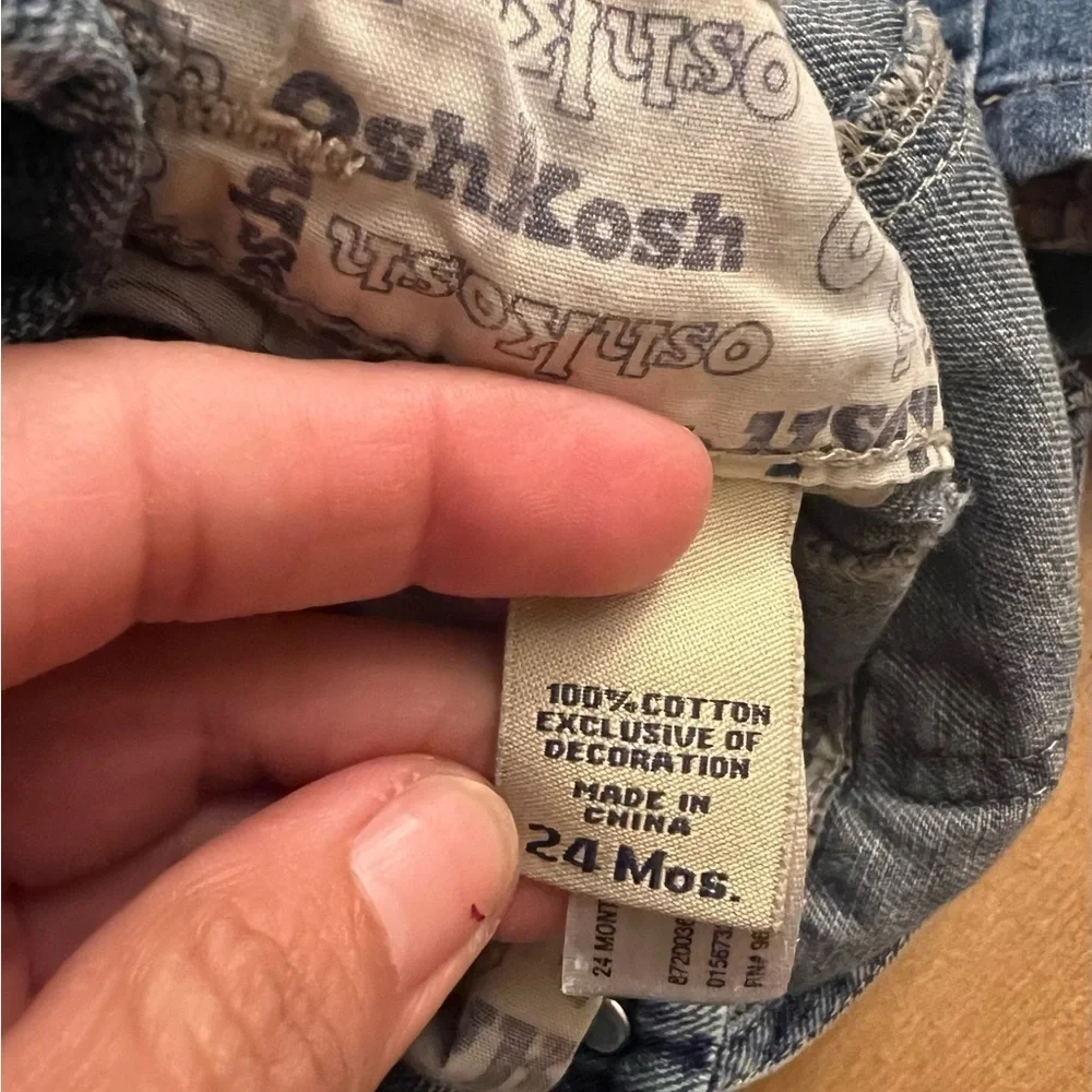 Oshkosh B'gosh Vestpak Denim Cargo Overalls Size 24 months